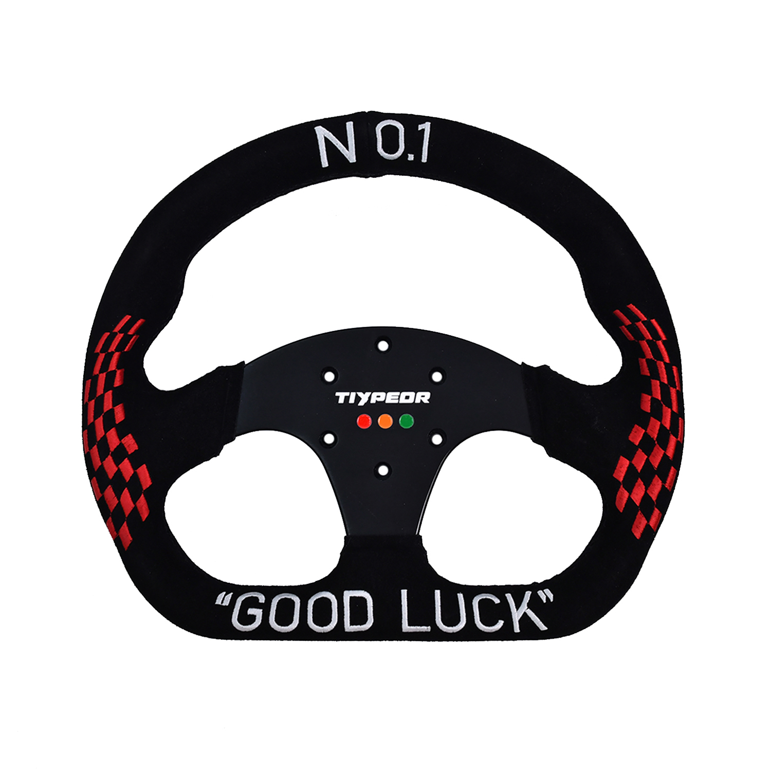 TIYPEOR Classic Wood Steering Wheel Riveted Light Wood Grip Universal Car Racing Wood Steering Wheels Slotted 3 Spoke with Horn Button