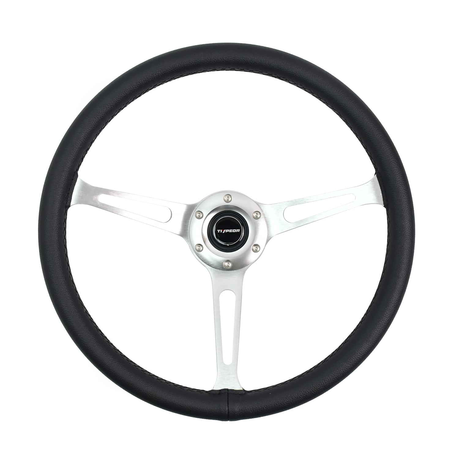 Volant classique TIYPEOR 380mm/15inch en simili cuir noir