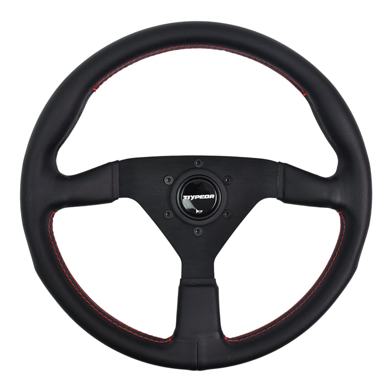 Volant de course modifié universel haut de gamme TIYPEOR en cuir pour voiture, 340 mm / 13,39 pouces