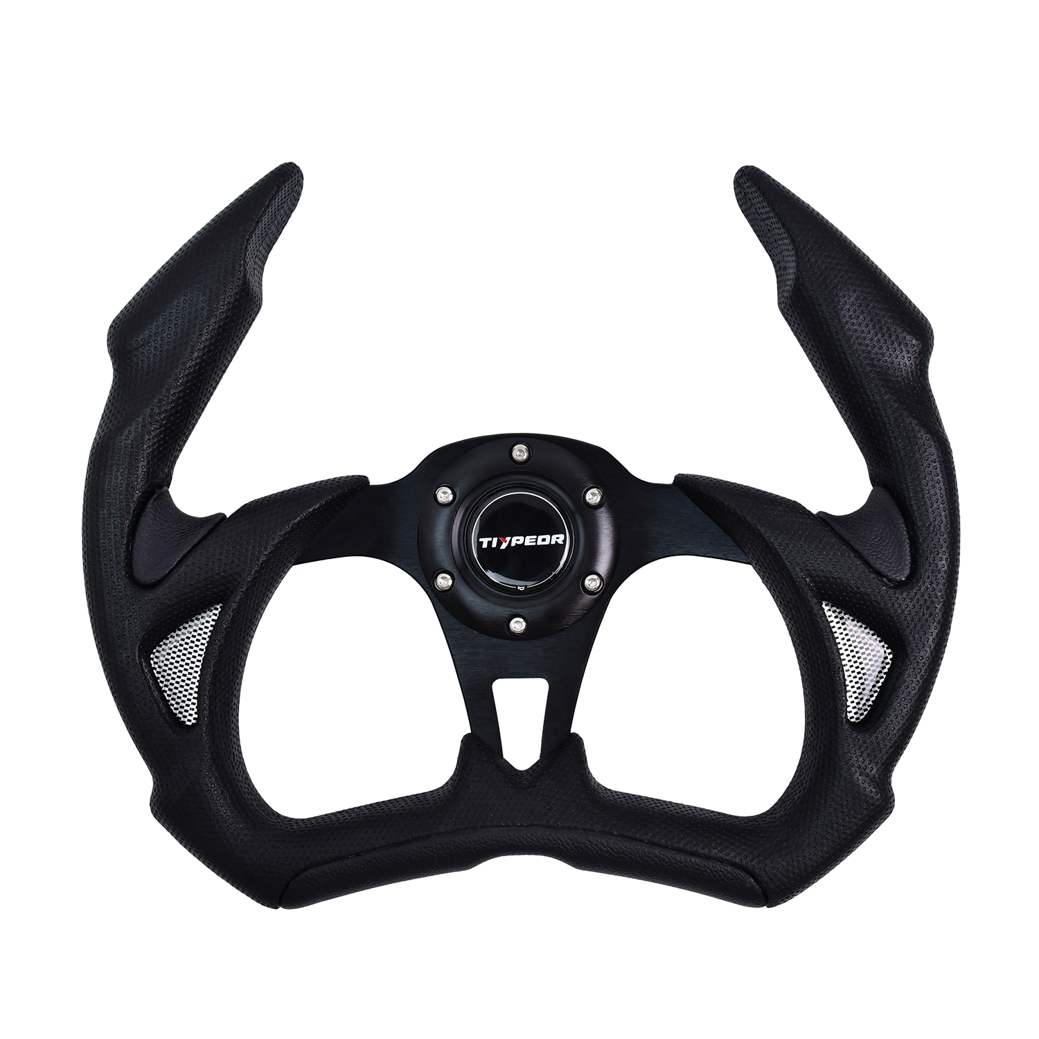 Volant de voiture de sport TIYPEOR 350mm en PVC et PU Volant de karting