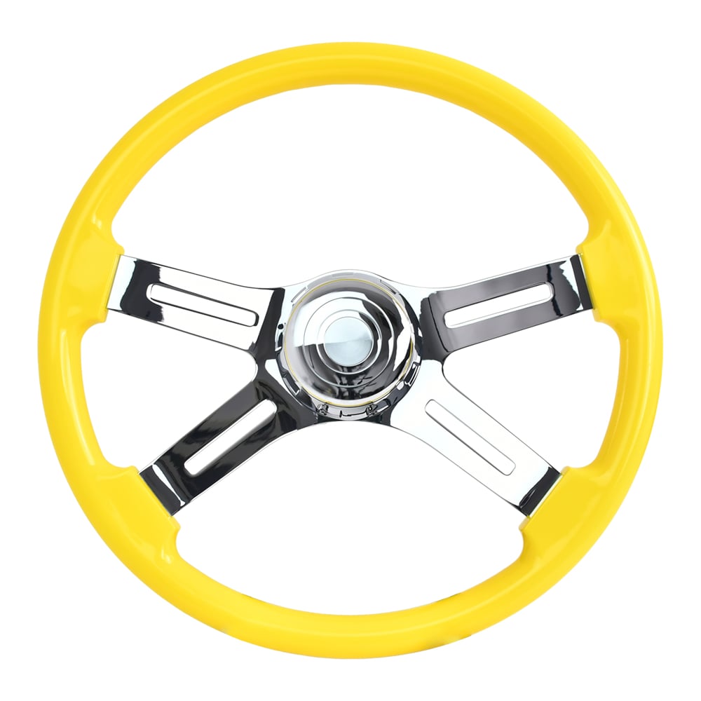 Volant de camion modifié TIYPEOR, couleur jaune, 450 mm / 18 pouces (réf. 569-22)