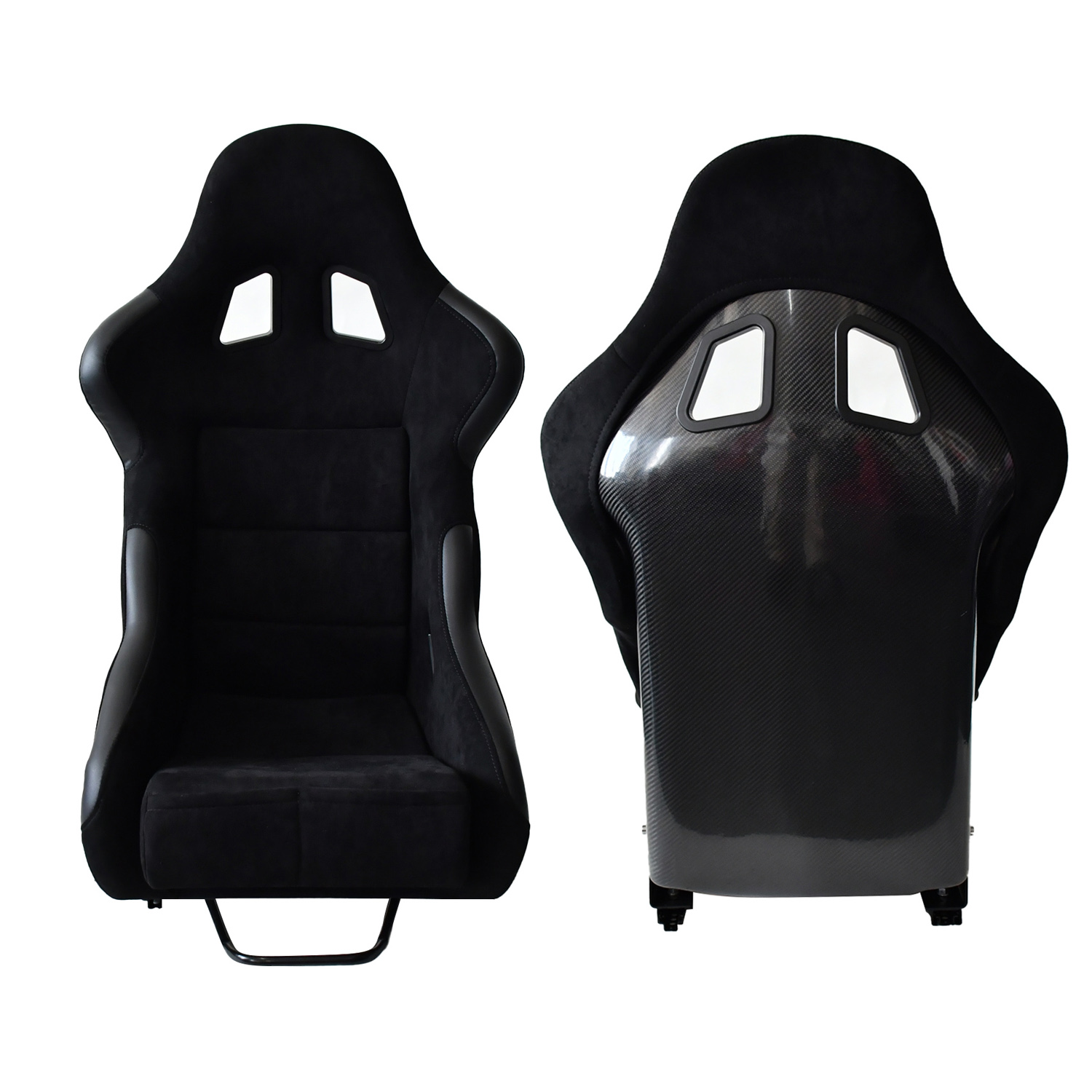 TIYPEOR Noir Suede PVC Intégré Course Voiture Modifié Fibre de Carbone Confortable Siège de Course