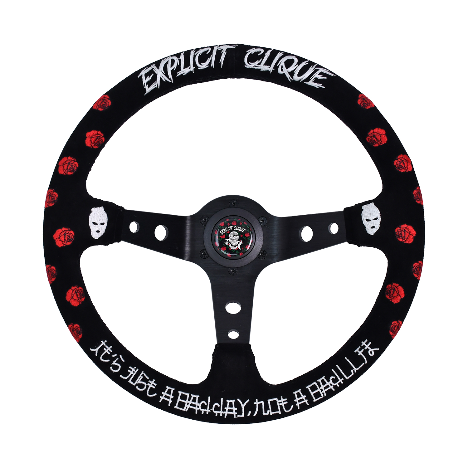 Volant sport rallye drift brodé TIYPEOR 13''/350 mm pour jeu de course sur simulateur