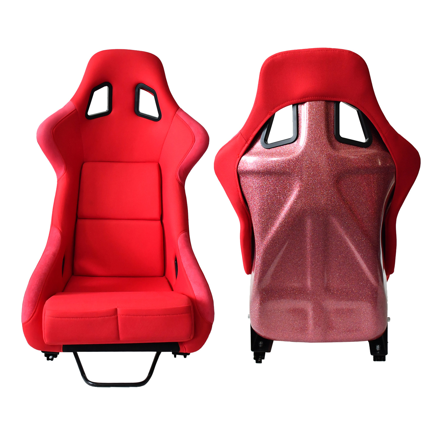 TIYPEOR Haute Qualité Rouge Tissu Couple Universel Suède Cuir FRP Double Glissière Personnalisé logo Sport Confort Siège Auto