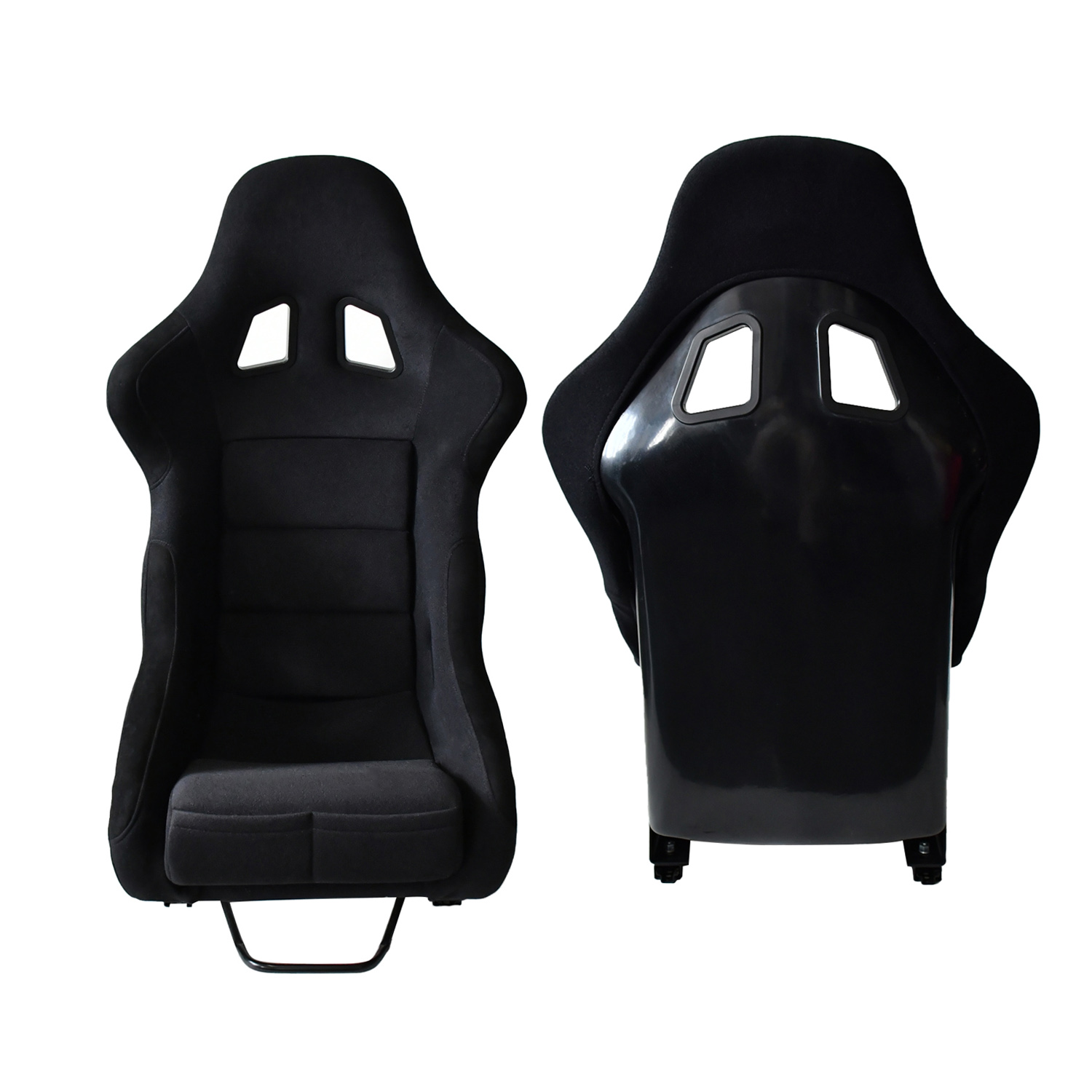 TIYPEOR Cuir Suede Noir Universel Haute Qualité Siège Baquet Réglable pour Voiture de Course