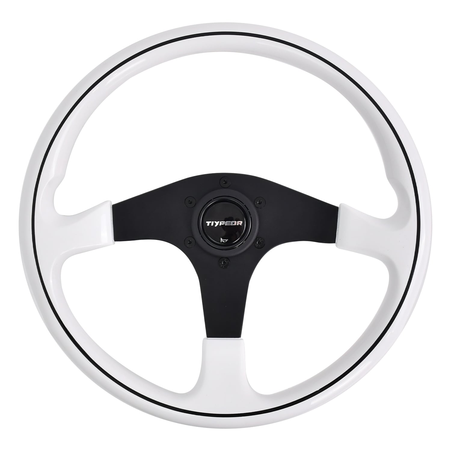 TIYPEOR Racing-Drift-Flachlenkrad mit PCD 70 mm, 350 mm / 14 Zoll, ABS-Lenkrad (693-04)