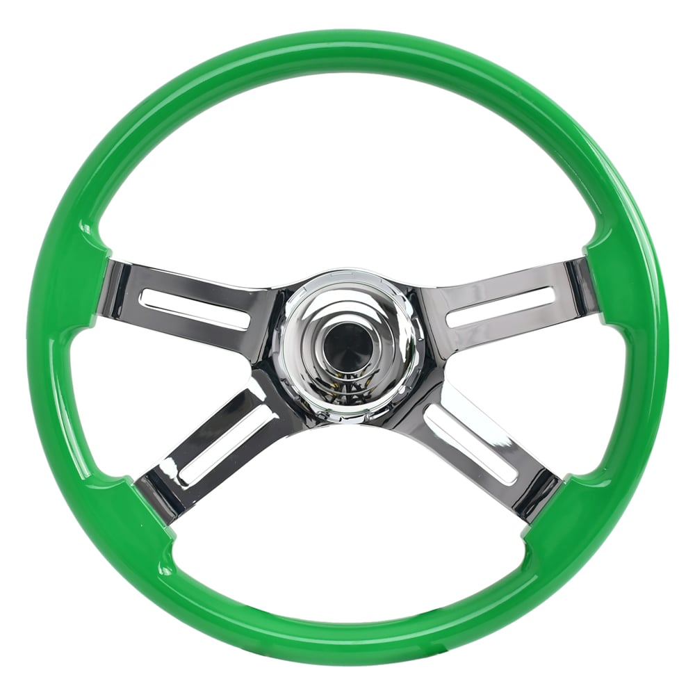 Volant de direction modifié pour camion TIYPEOR vert, 450 mm / 18 pouces (569-27)