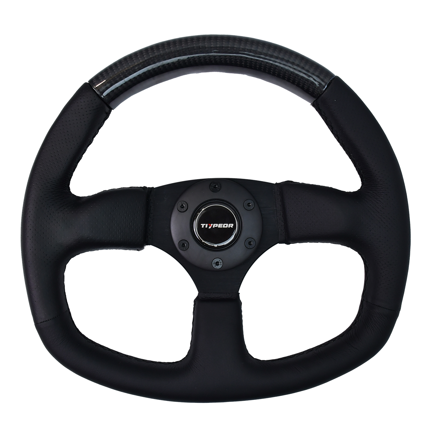 Volant TIYPEOR 340 mm en cuir et fibre de carbone de haute qualité pour BMW