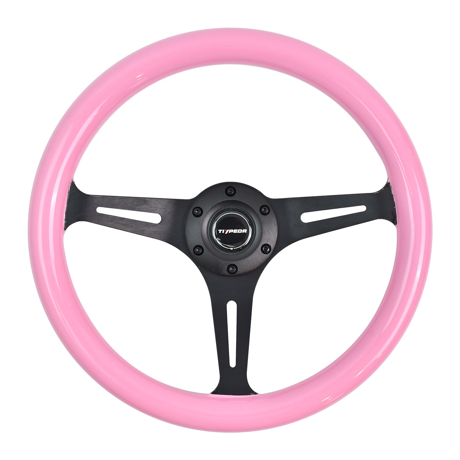 Volant universel en bois TIYPEOR 350MM pour course/golf, volant rond à 6 boulons pour Club Car EZGO RXV & TXT, Yamaha, Precedent Tempo, DS, pour course/rallye/motorsport/voiture