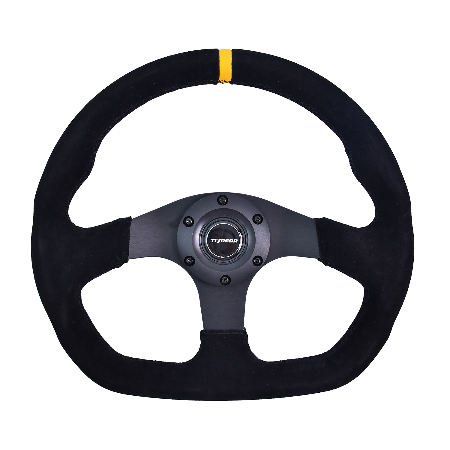 Volant D Shape en suède noir TIYPEOR 325mm/12,8 pouces