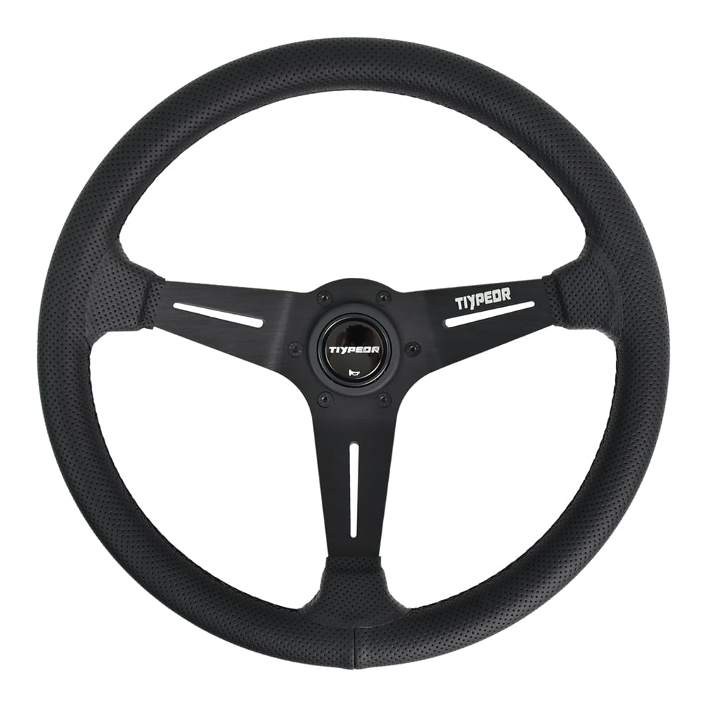 Volant de direction de course modifié TIYPEOR, PCD 74 mm, argent, diamètre 350 mm / 14 pouces (réf. 531-06)