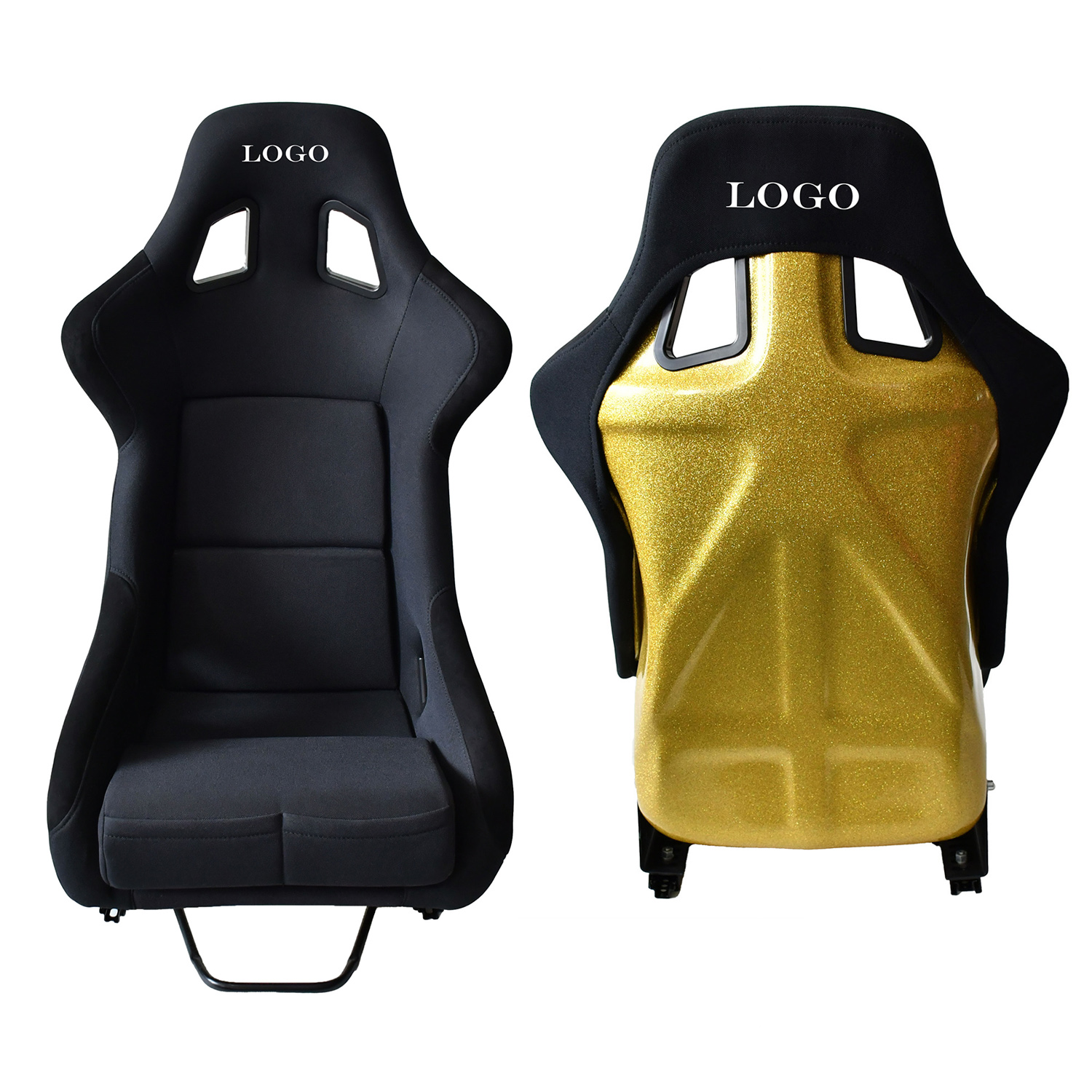 TIYPEOR Siège Baquet en Suède Noire avec Broderie Personalisée Siège de Course Souple pour Sim