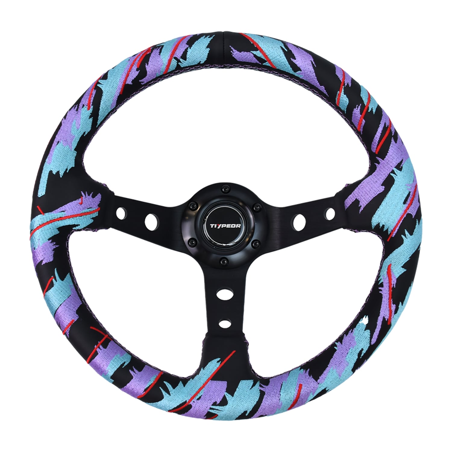 Tiypeor Personnalisé Universel 320mm Volant de Course Automobile en Forme de Plat Profond pour Drift