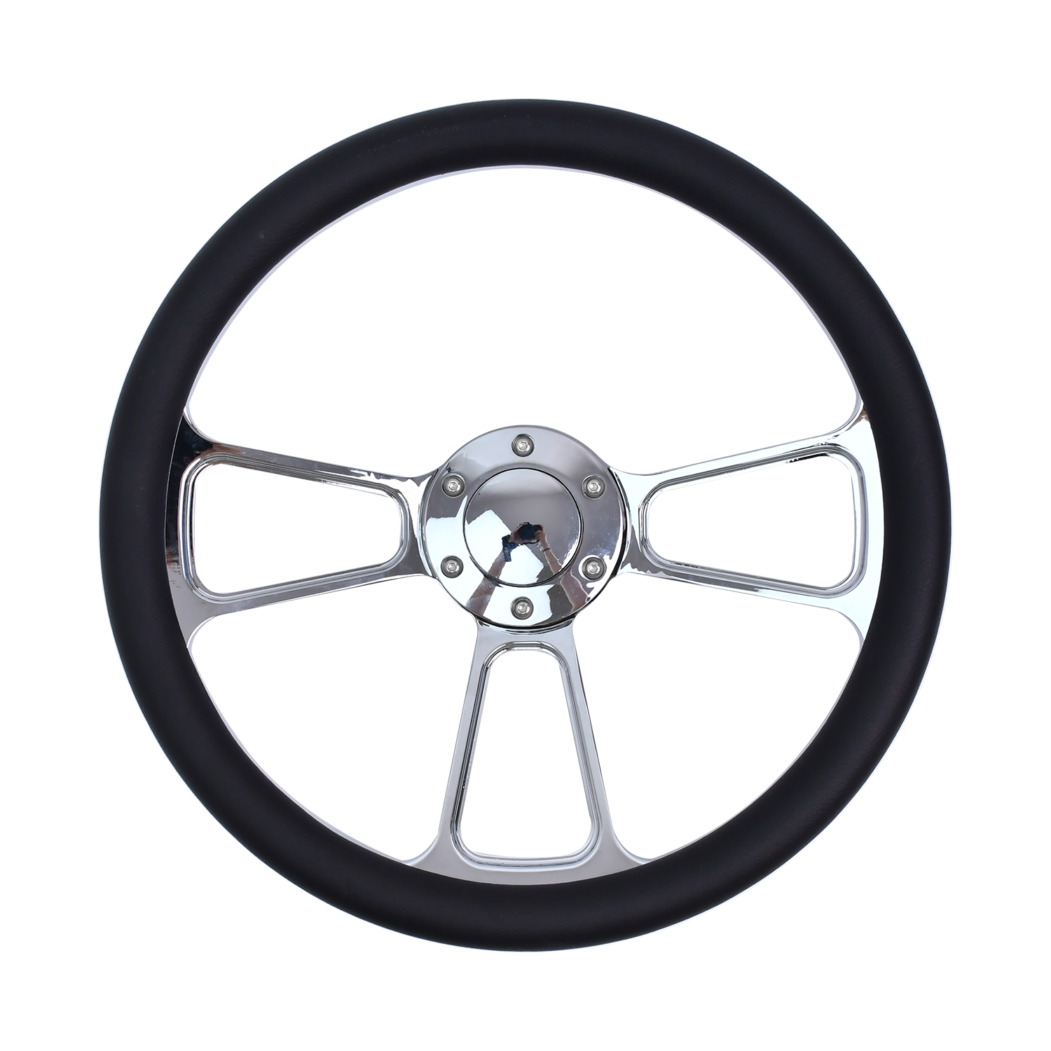 Volant TIYPEOR 340 mm en microfibre et cuir pour voiture modifiée compatible avec Chevrolet
