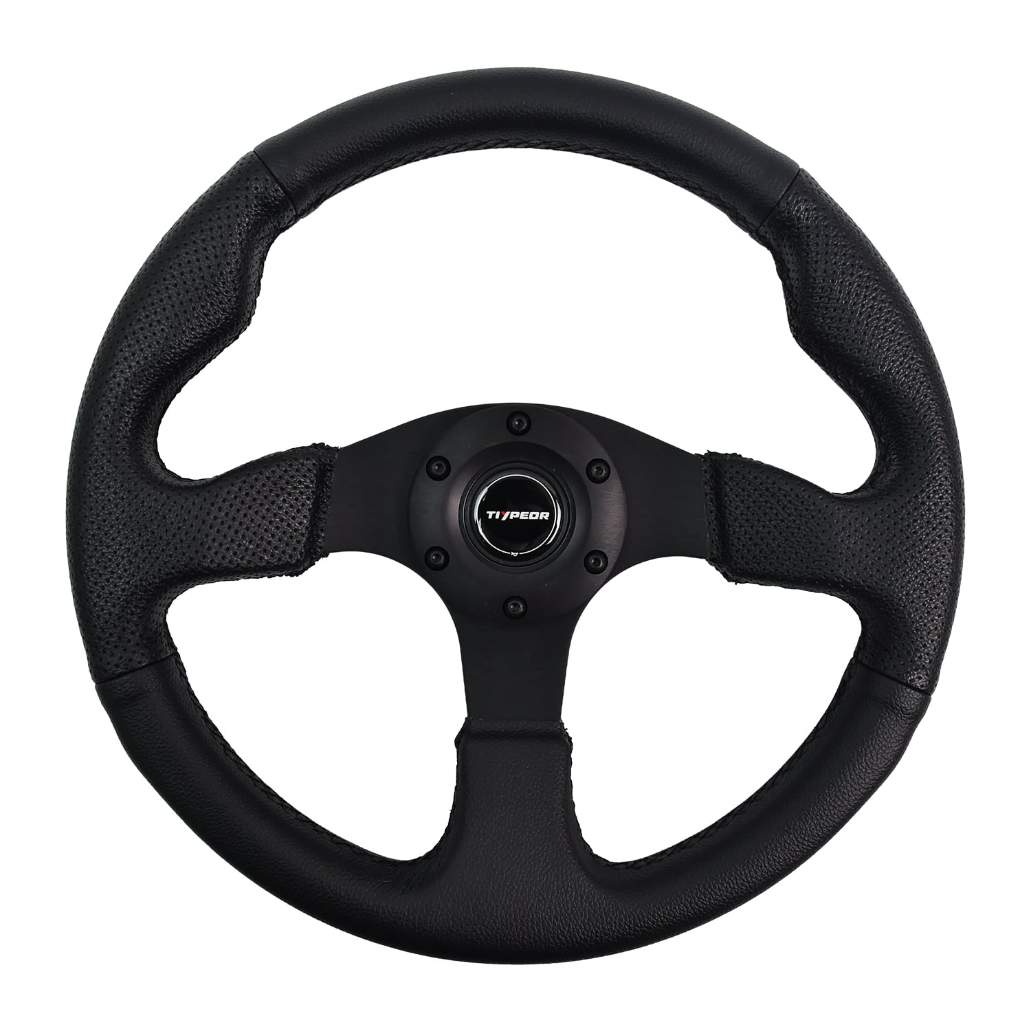 Volant TIYPEOR universel 13 pouces/330 mm noir en PVC à 3 branches JDM