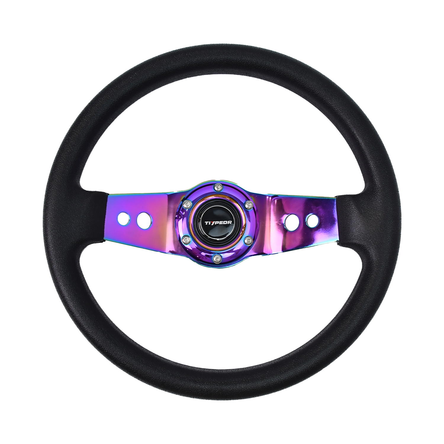Volant modifié TIYPEOR PU 320mm noir à 2 rayons pour voiturette de golf