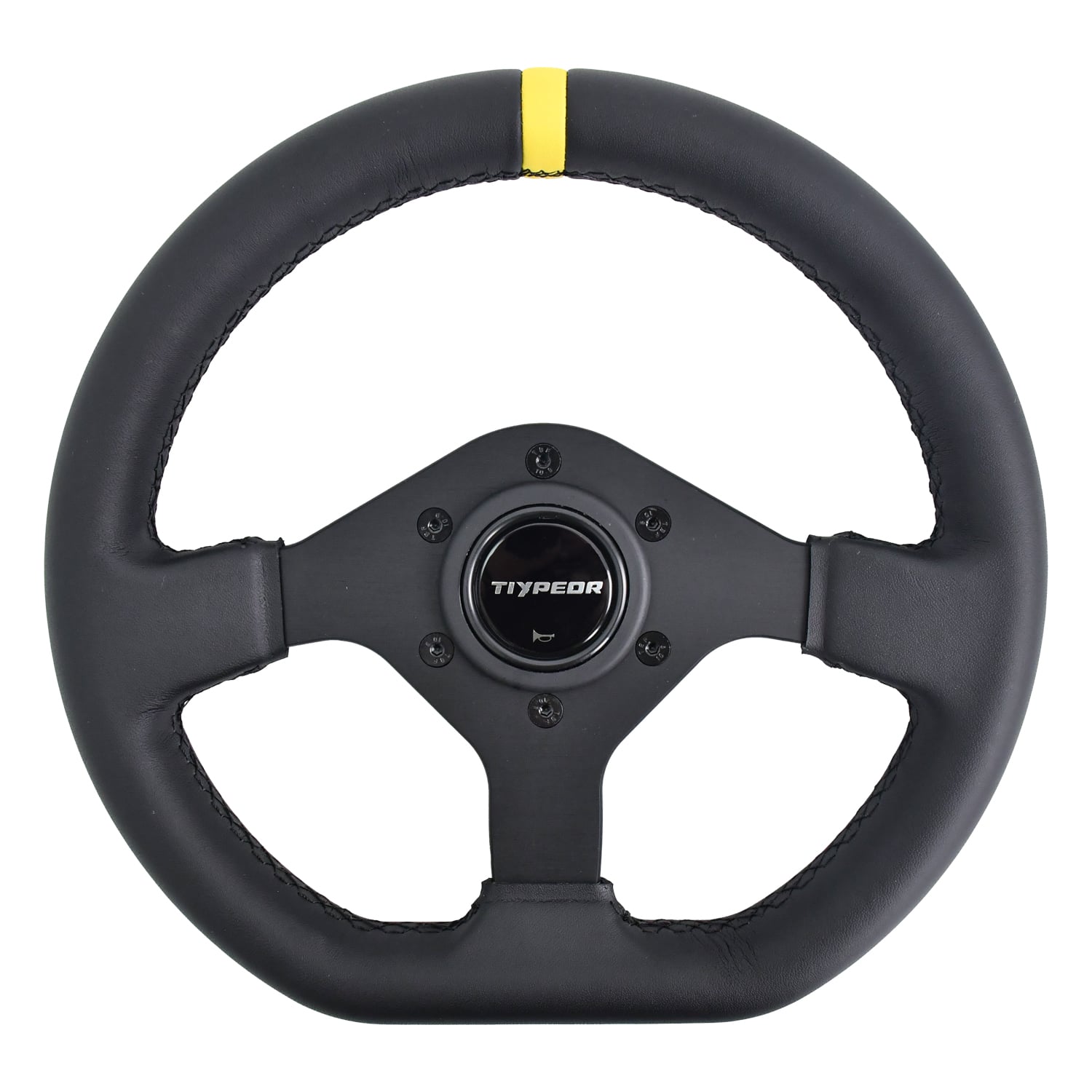 TIYPEOR Racing-Drift-D-förmiges Lederlenkrad, 280 mm / 11 Zoll (768-02)