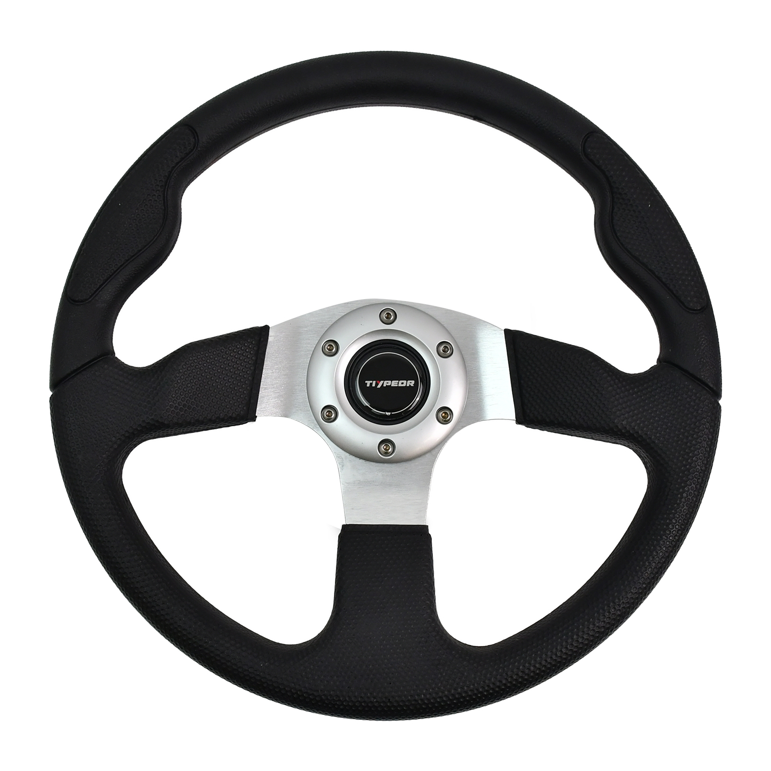 Volant modifié pour automobile TIYPEOR noir 13,39 pouces/340 mm en cuir PU
