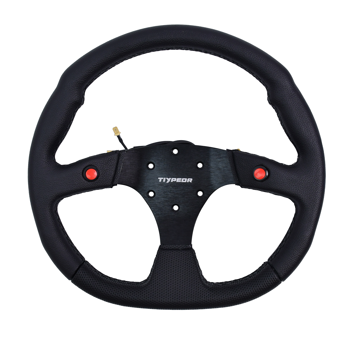 Volant de voiture TIYPEOR 14 pouces 345 mm en simili cuir pour jeux vidéo
