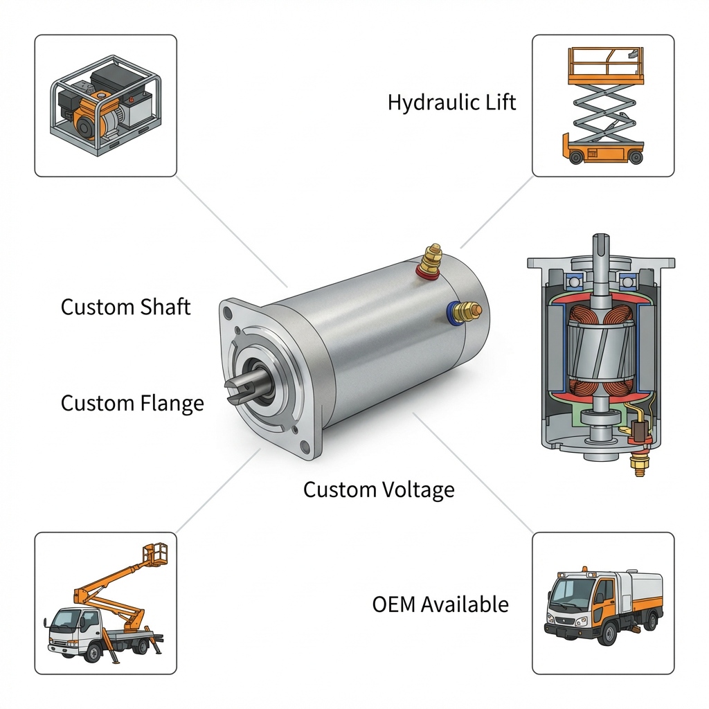 RM2412FCE 24V 1200W DC Motor for Vehicle Power Units