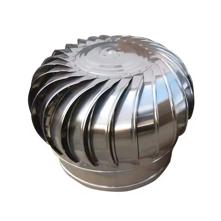 No Electric Wind-driven Axial Flow Roof Turbine Fan Silver Durable Wind Extractor