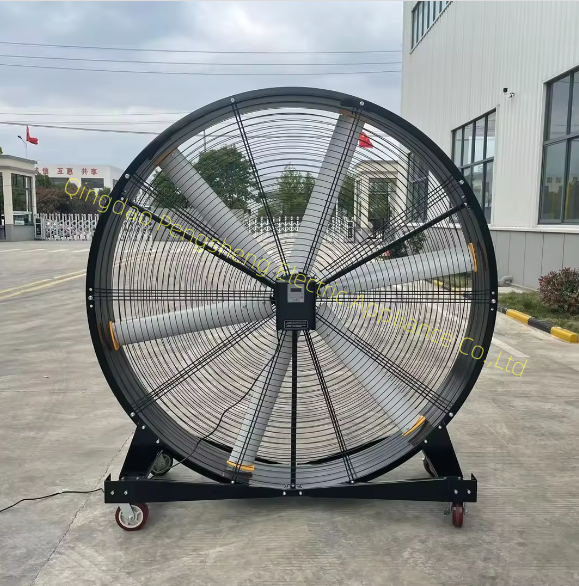 2m Big Size High Speed Outdoor Industrial Moving Drum Fan High Safety Mobile Steel Fans