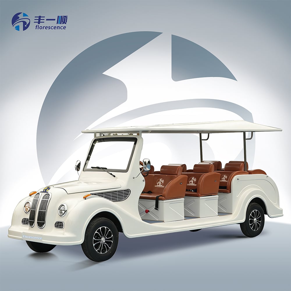 Desain Baru Vintage 4-Roda Listrik 8-Kursi Mobil Klasik untuk Liburan Luar Ruangan Pemandangan Wisata Harga Pabrik untuk Klub & Desa