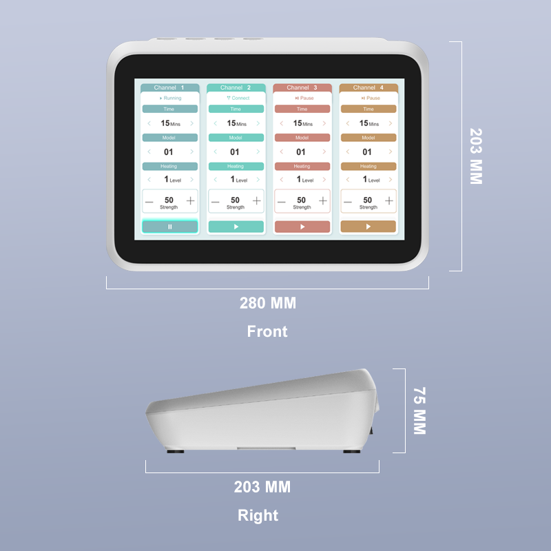 Professional Mid-Frequency 4 Channel TENS Therapy Machine with Touchscreen and Heating Function for Physical Therapy supplier