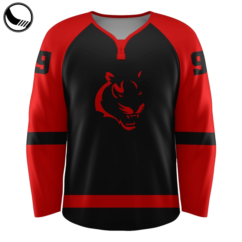 Green Custom Sublimation String Lace Neck Ice Hockey Jersey
