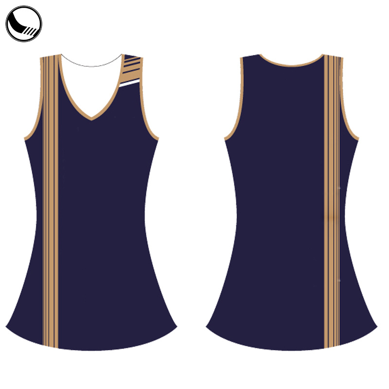 Cheap A+W Tennis Netball Dress Uniforms 100% Polyester Heat-Transfer Printed