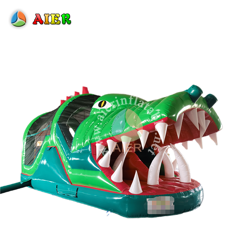 L488 Wild Animal Style Crocodile Inflatable Water Slide for Backyard
