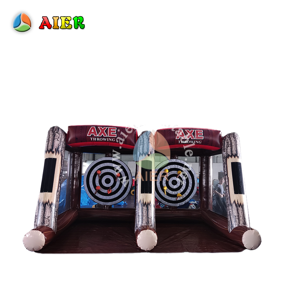 Adult Gathering Dual-Lane Inflatable Axe Throwing Bounce Back Target Game