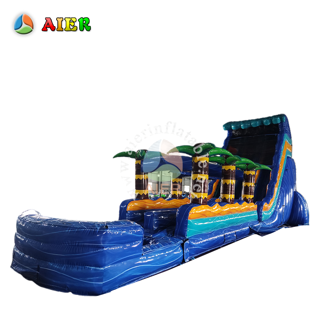 L475 Shiny Blue 3-Step Inflatable Water Slide for Kids Party