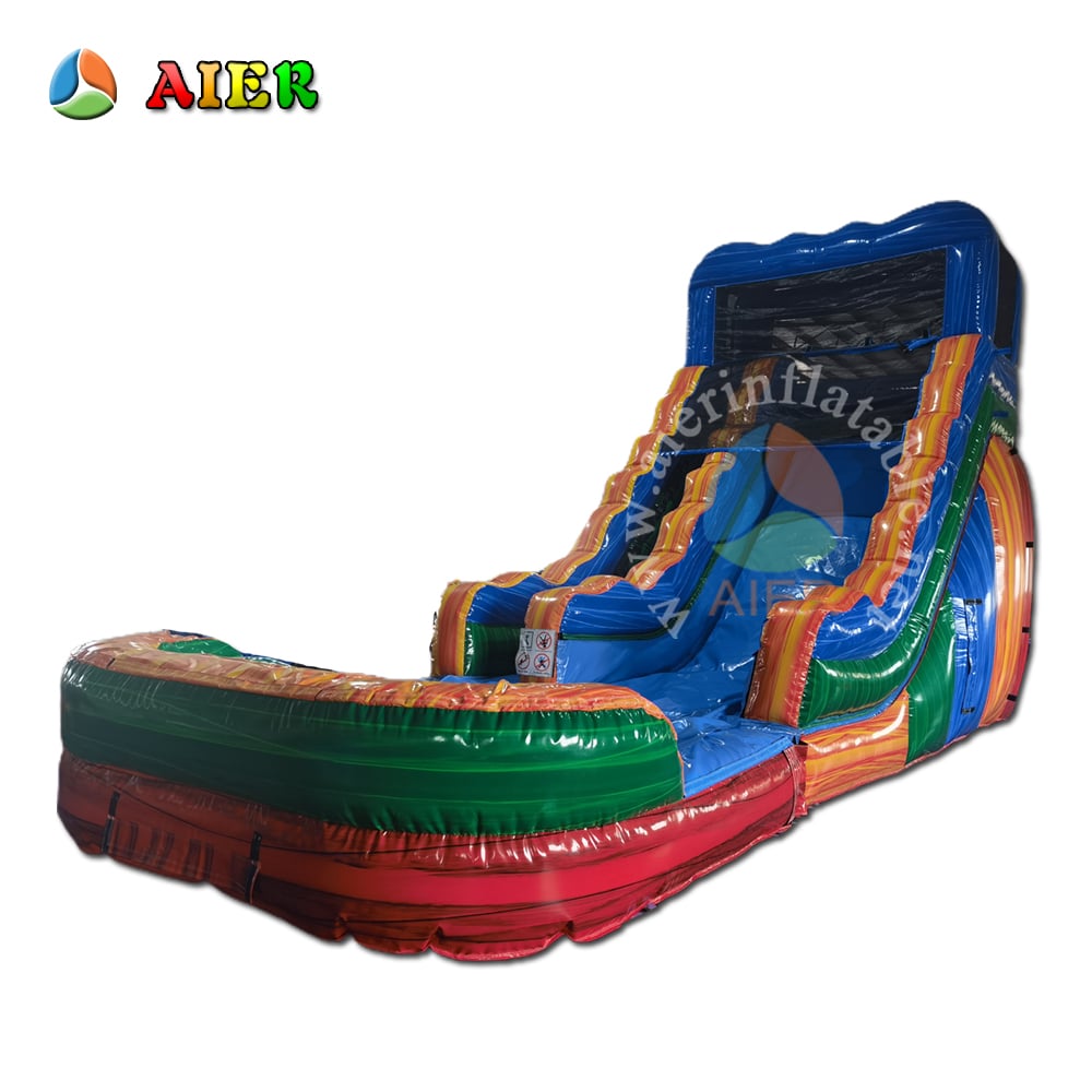 L435 Glossy Iridescent Inflatable Water Slide For Backyard Summer Entertainment