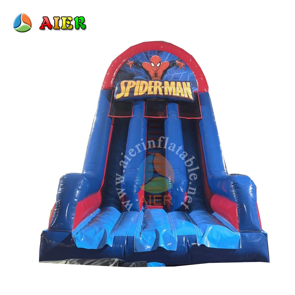 L438 Superhero Spiderman Inflatable Water Slide With Splash Pool For Backyard Summer Fun