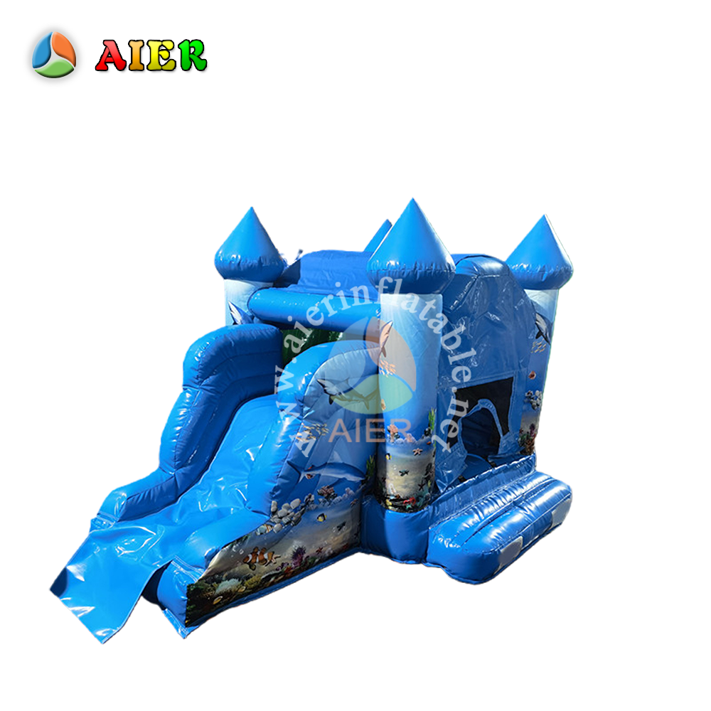 Underwater Marine Life Themed Small Inflatable Bounce House for Kids Birthday Parties