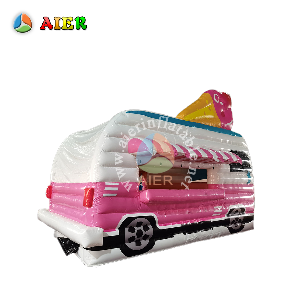 Commercial Pink Ice Cream Themed Inflatable Cart