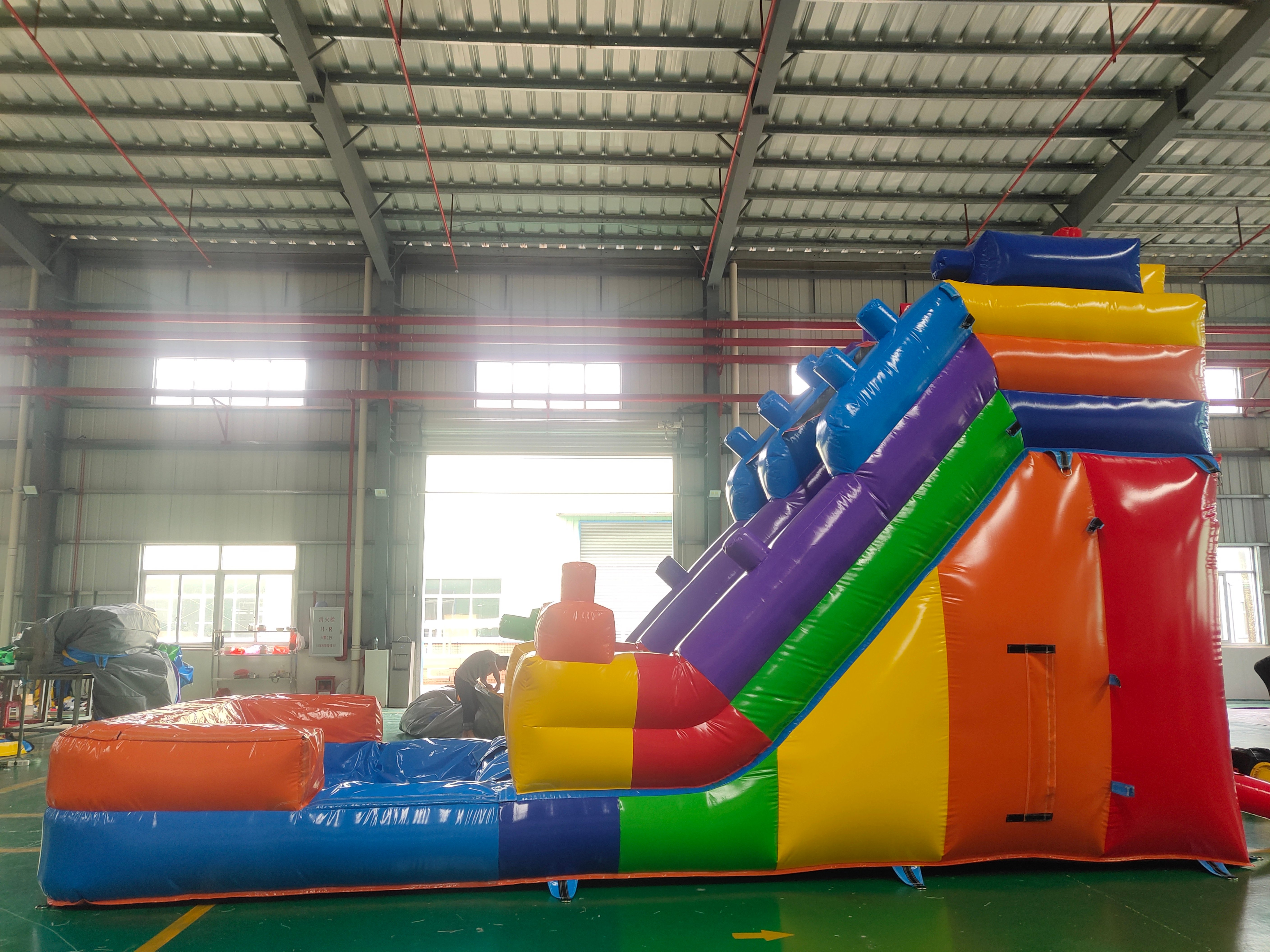 In-Stock Lego-Style Dual-Use Dry-Wet Inflatable Slide - Backyard Kids’ Party Play Toy for Summer Dry/Wet Fun