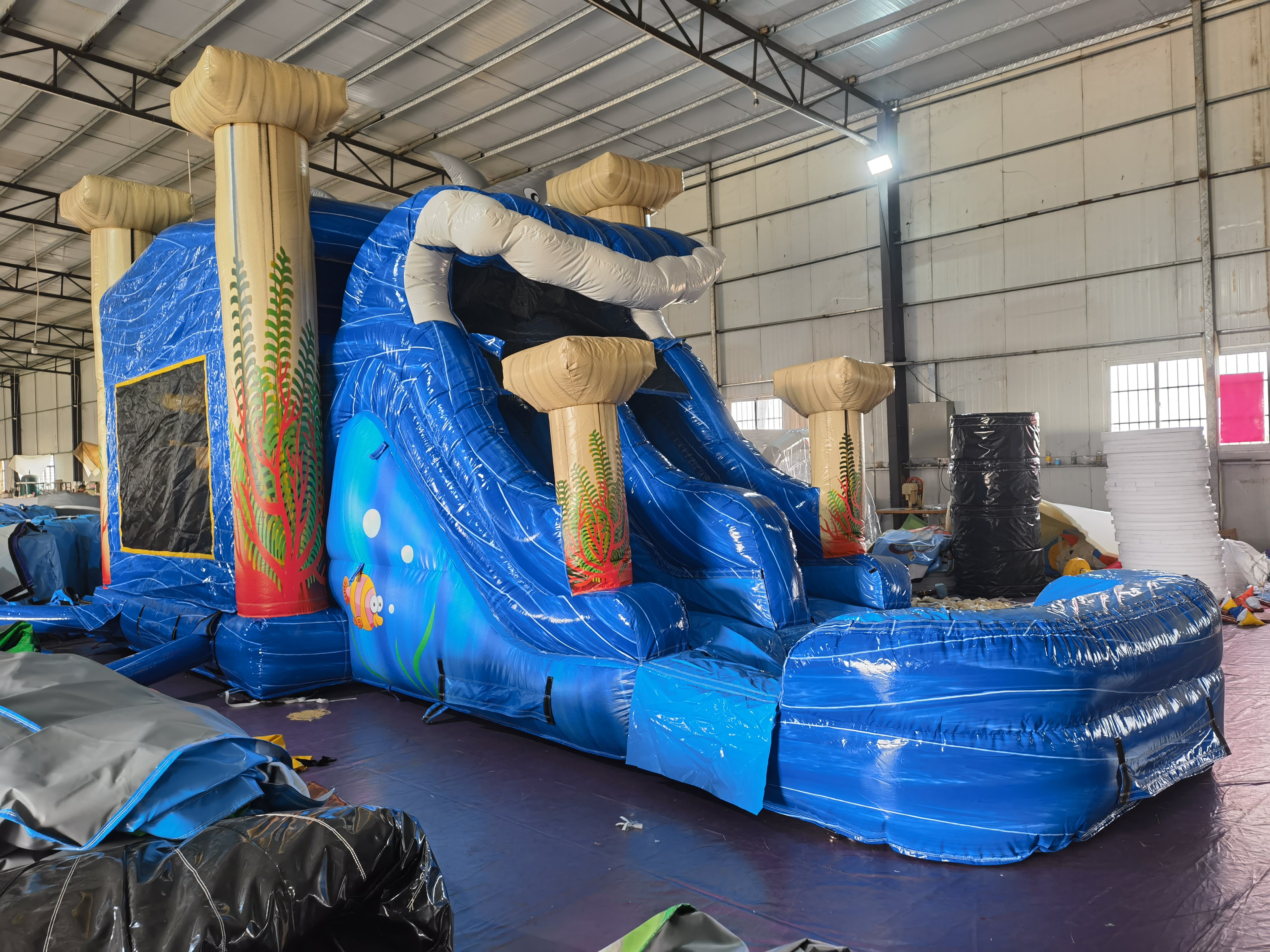 Commercial Shark Attack Underwater Inflatable Slide Combo for Party & Summer Rentals