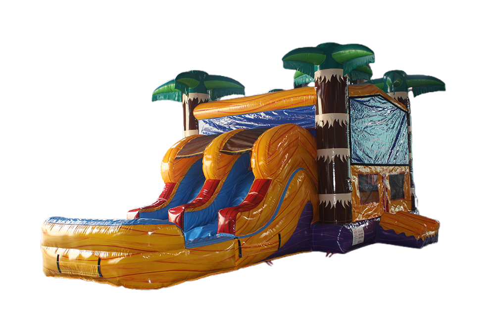 New-Color Dry-Wet Inflatable Combo | 8x4x3.6m Industrial-Grade Backyard ...