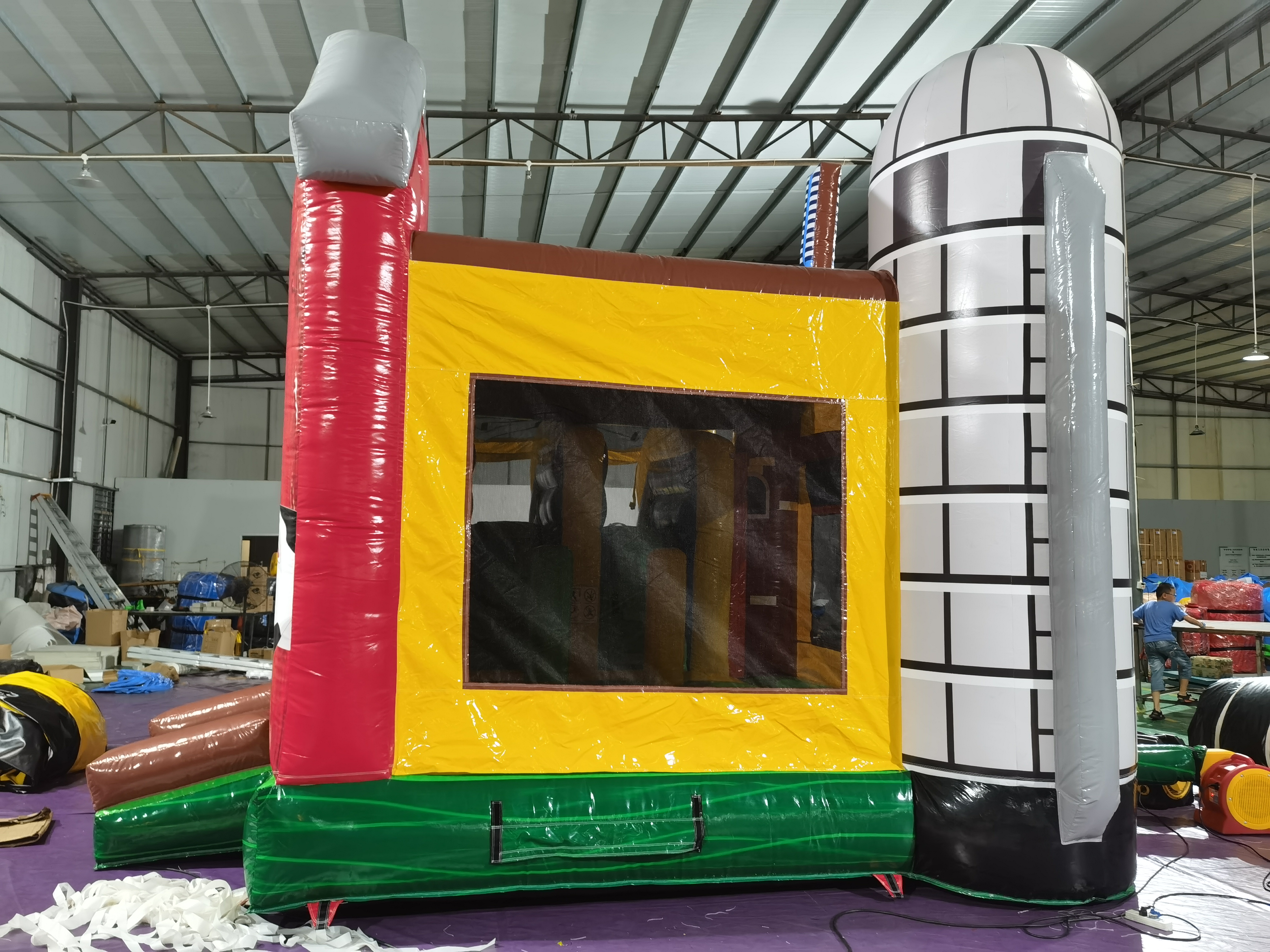 Family-Friendly Farm Barnyard Inflatable Slide Combo for Backyard Farm Play