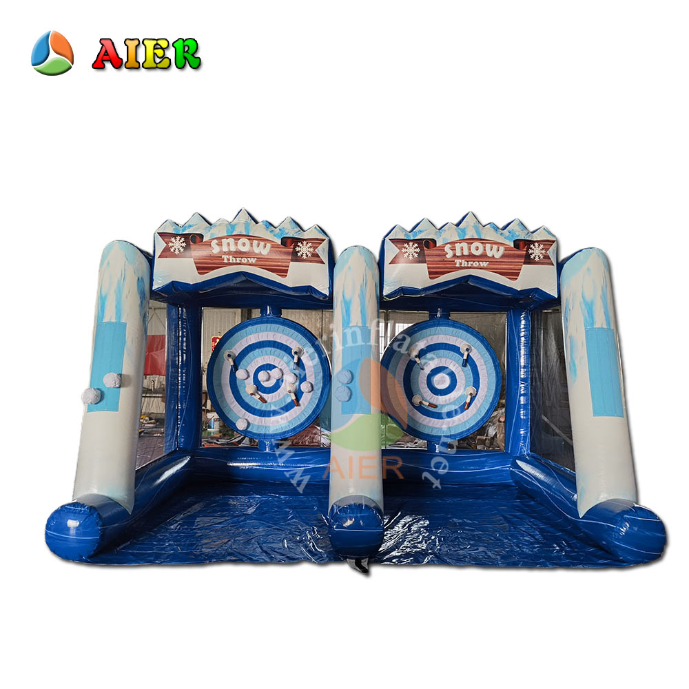 X235 Inflatable Snow Throw Interactive Game Commercial Carnival Snowball Toss for Winter Theme Events