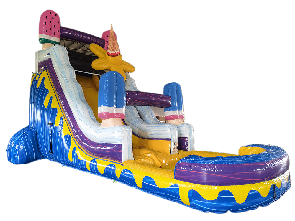 Colorful Ice Cream Themed Inflatable Water Slide Playground