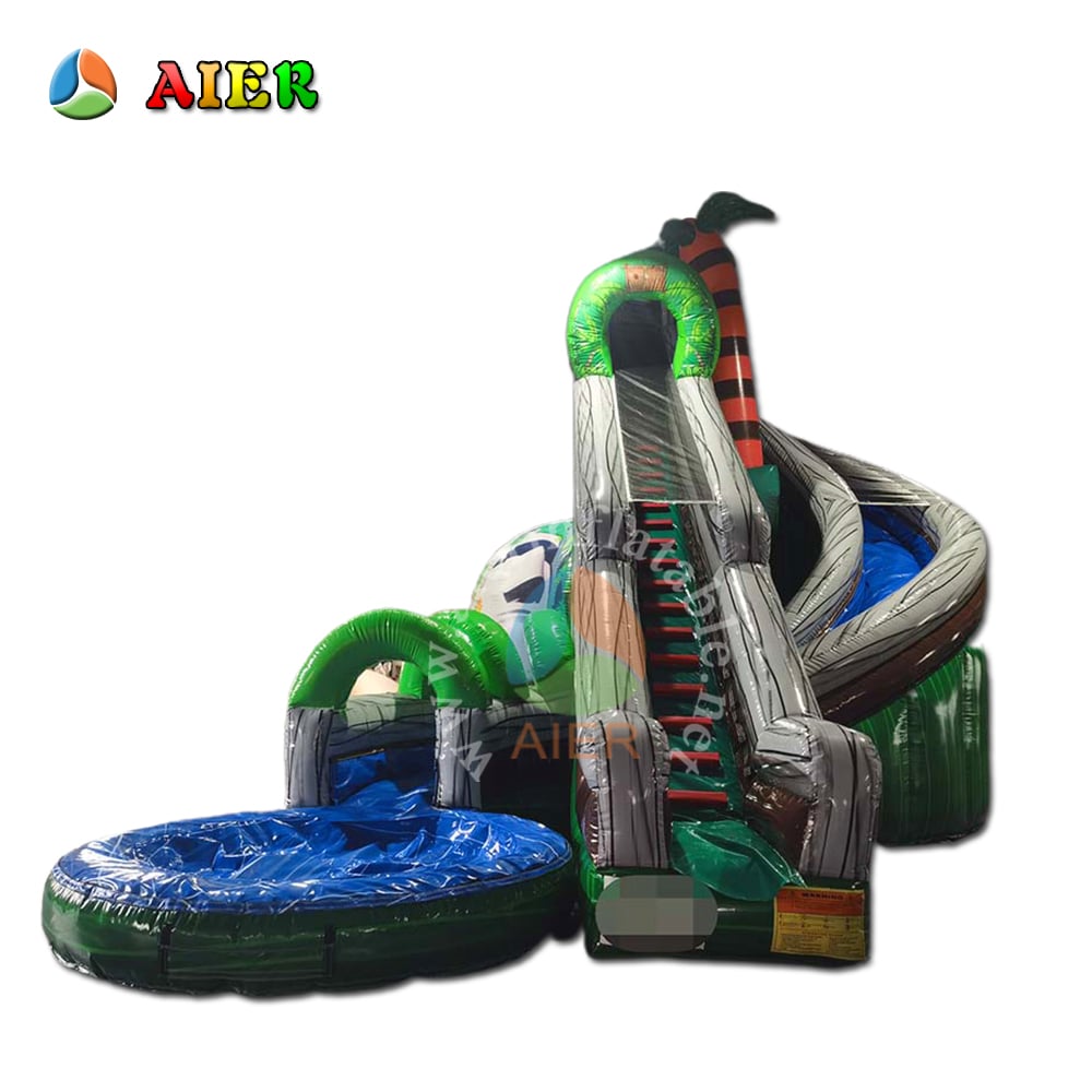 L427 Twist Turning Inflatable Water Slide with Splash Pool for Kids & Adult Party Use