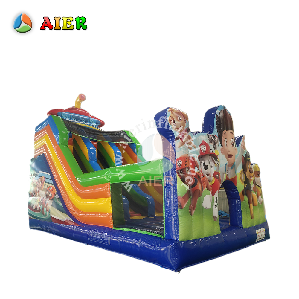 L504 Commercial Custom PAW Patrol Theme Inflatable Dry Slide for Events