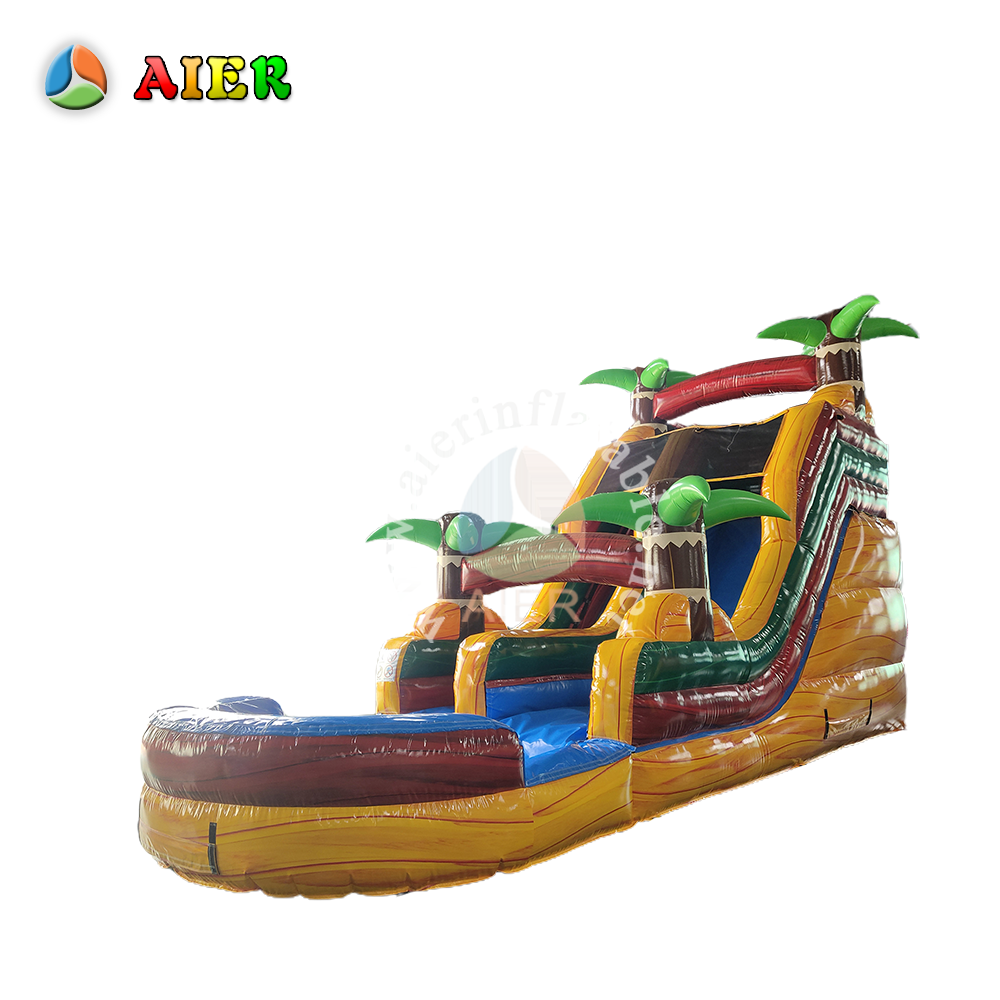 In-Stock Iridescent Yellow Dual-Use Dry-Wet Inflatable Slide - Heavy Duty for Beach Resort & Outdoor Carnival Events