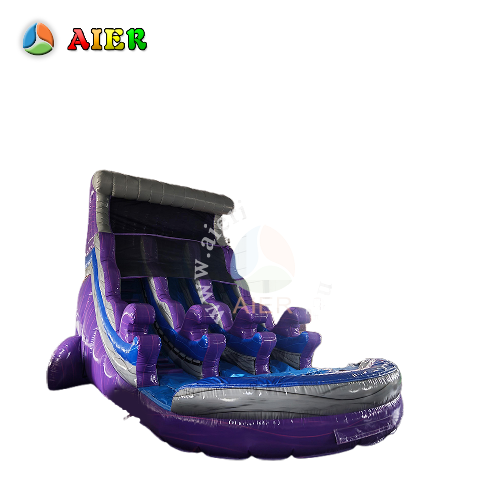L484 Colorful Shiny Double Lane Inflatable Water Slide for Backyard Fun