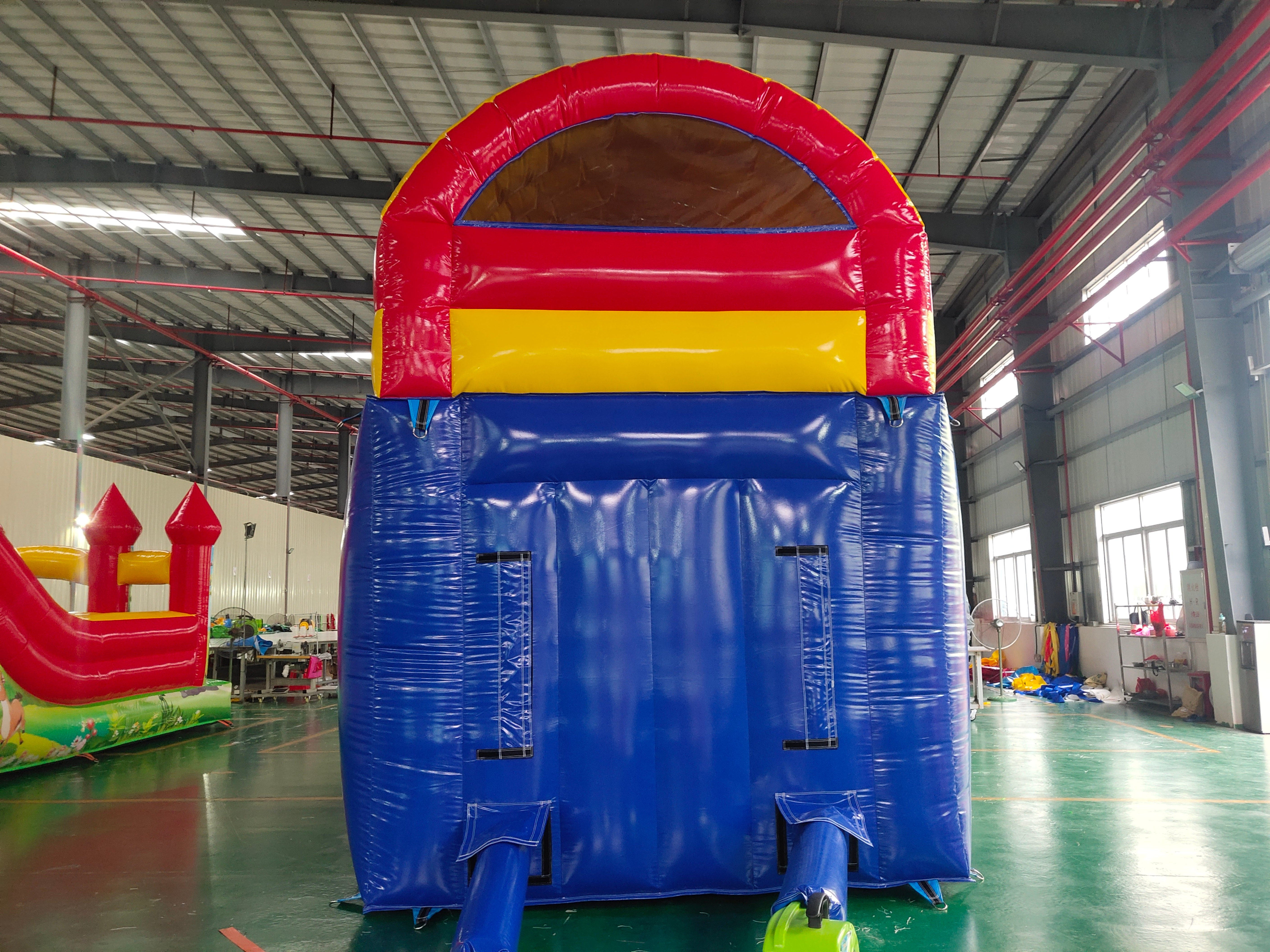 In-Stock Single Blue-Yellow Dual-Use Dry-Wet Inflatable Slide - Backyard Toy for Parent-Child Play & Kids’ Birthday Party