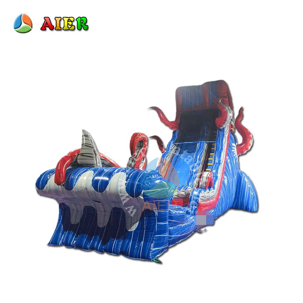 L426 Battleship Naval Combat Style Inflatable Water Slide with Splash Pool for Backyard Summer