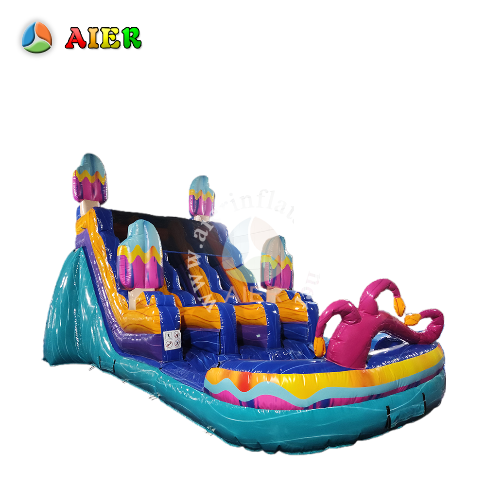 L477 Colorful Dessert Themed Dual Lane Inflatable Water Slide